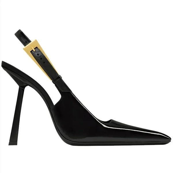 Pointed Stiletto Heels Women Pumps Patent Leather Elegant Office Shoes